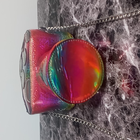 Womens Holographic Rainbow Crossbody Bag Or or Small Purse with an Inside Pocket - Picture 2 of 3